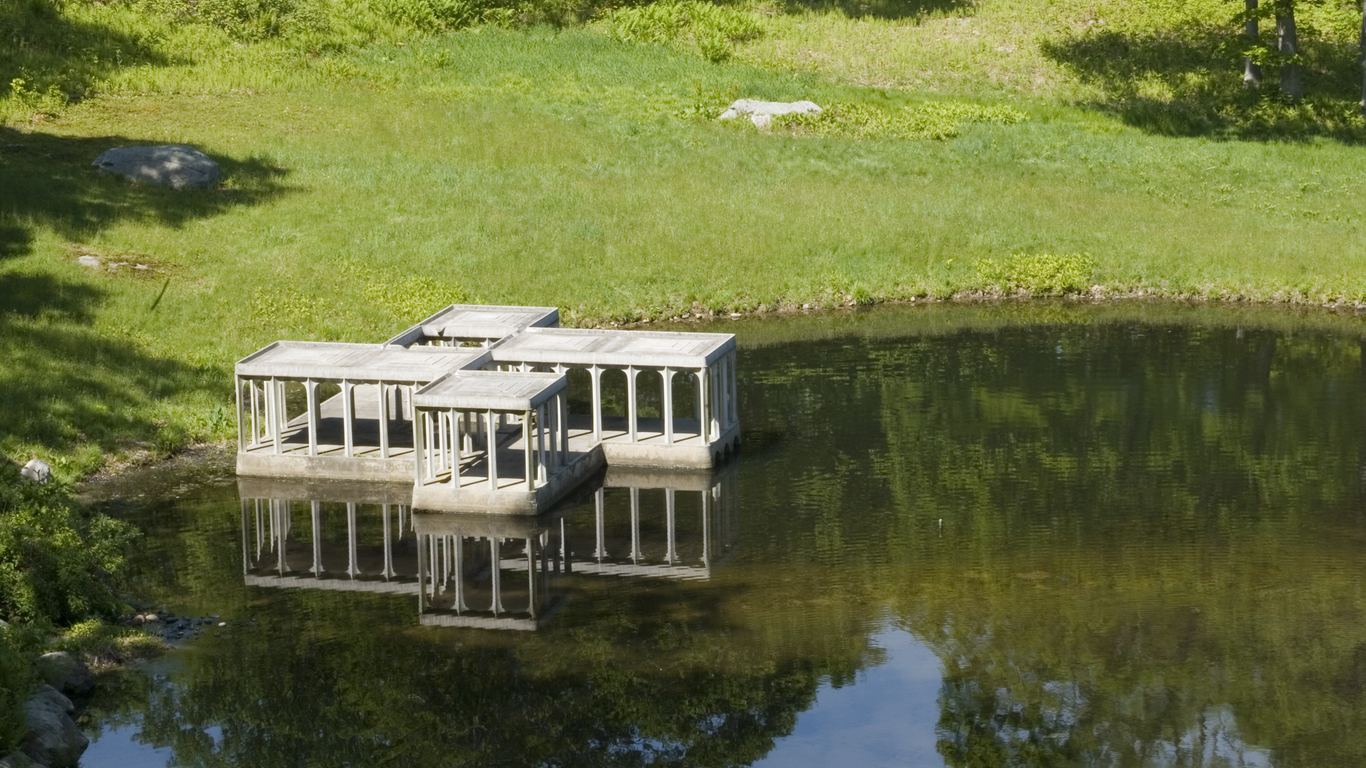 Philip Johnson's Pond Pavilion at The Glass House Property